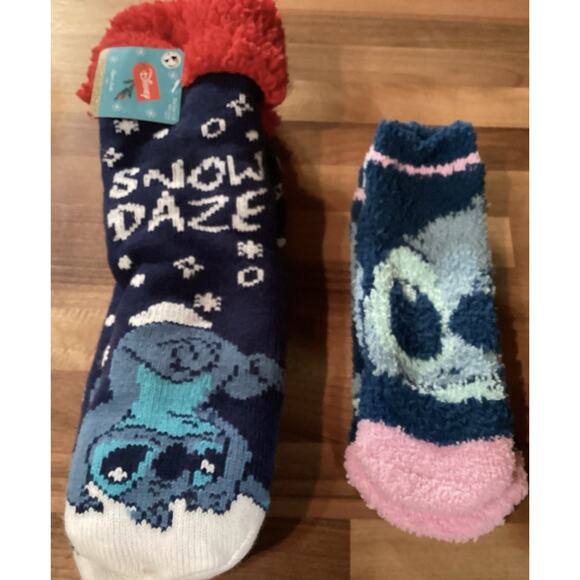 Disney Stitch Sherpa Lined One Size Fits Soft Non-Slip and Stitch Ankle Socks - Picture 1 of 6